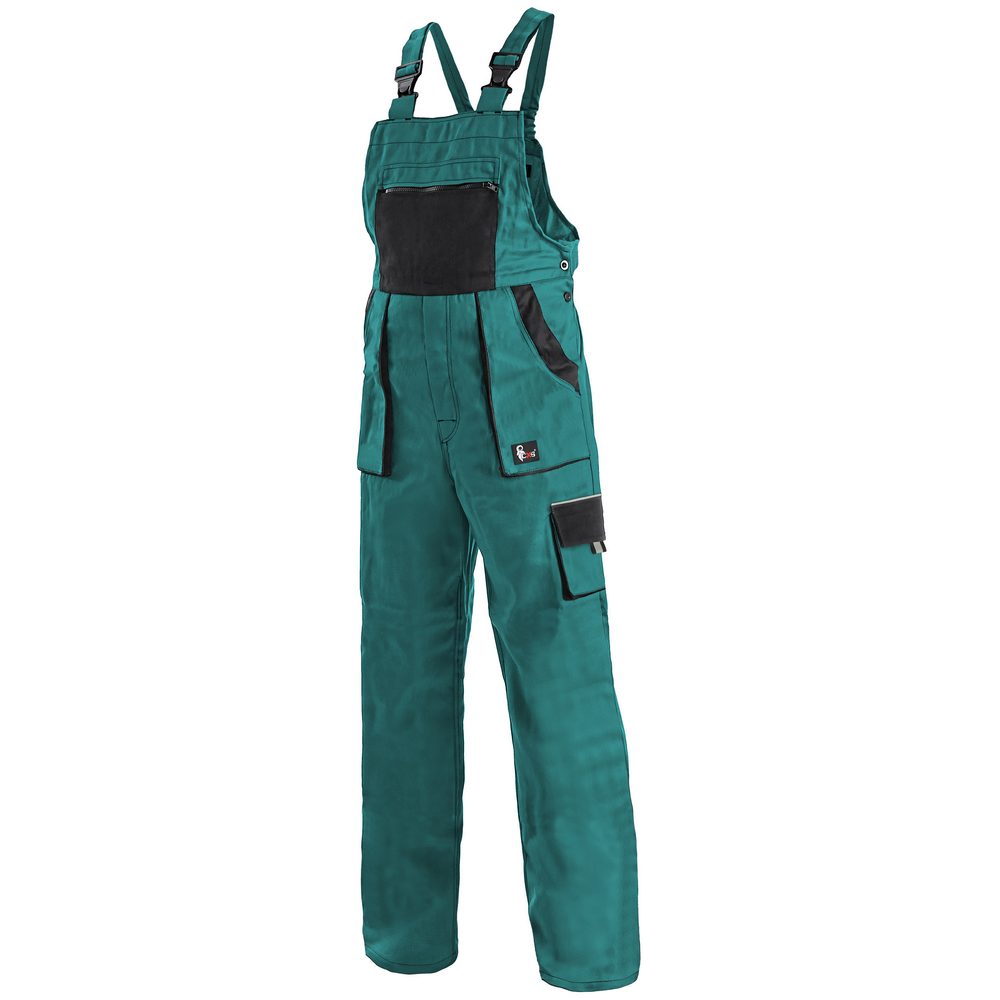 Canis (CXS) Dámské pracovní kalhoty s laclem CXS LUXY SABINA - Zelená / černá | 46