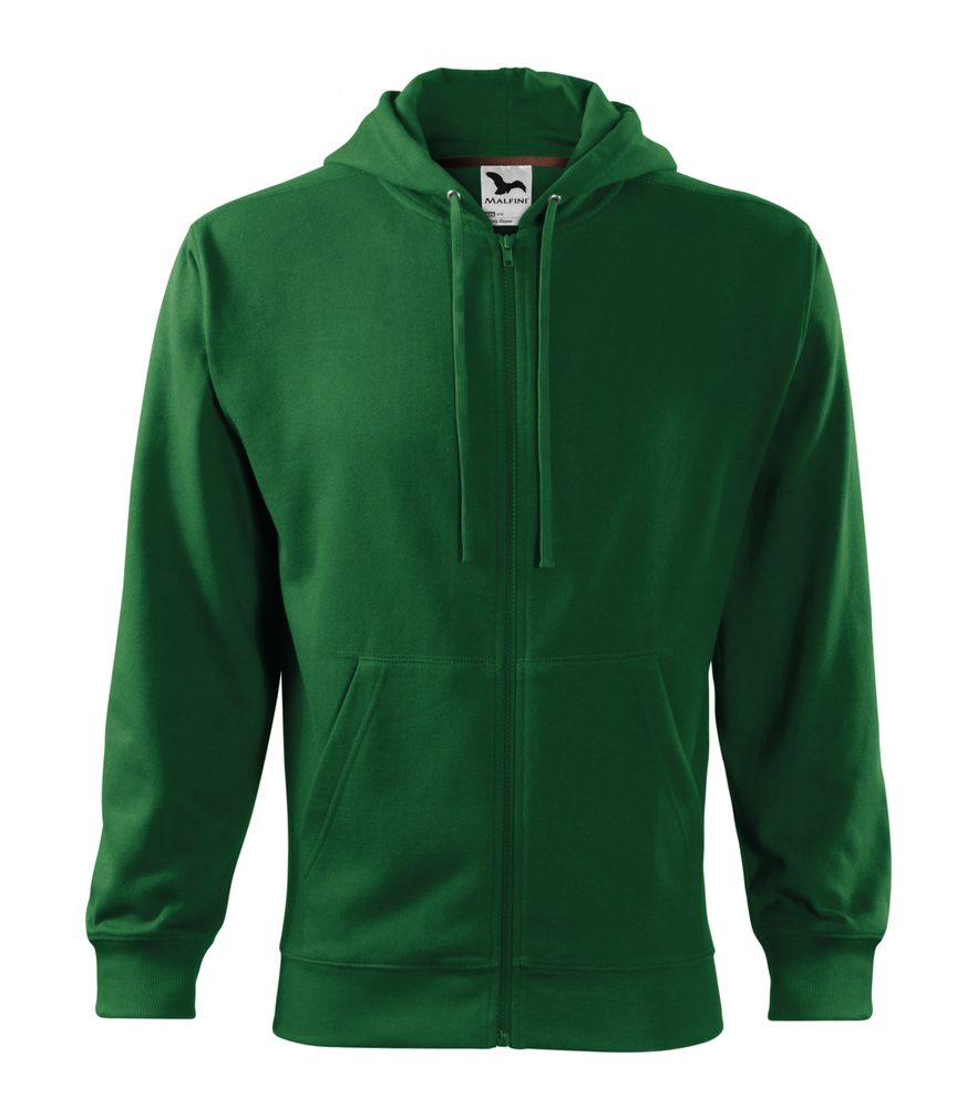 MALFINI Pánská mikina Trendy Zipper - Lahvově zelená | S