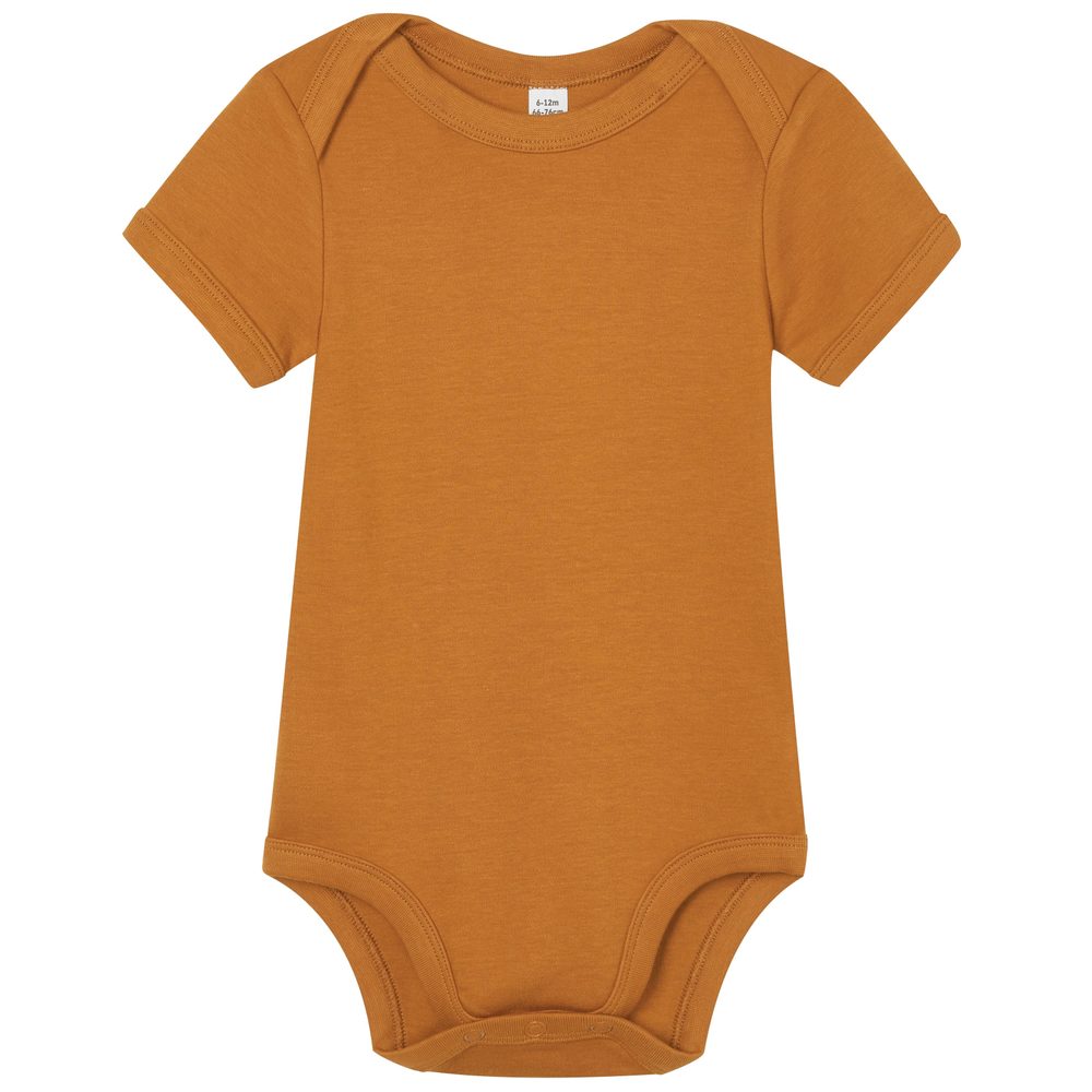 Babybugz Dojčenské body s krátkymi rukávmi - Karamelová | 6-12 mesiacov