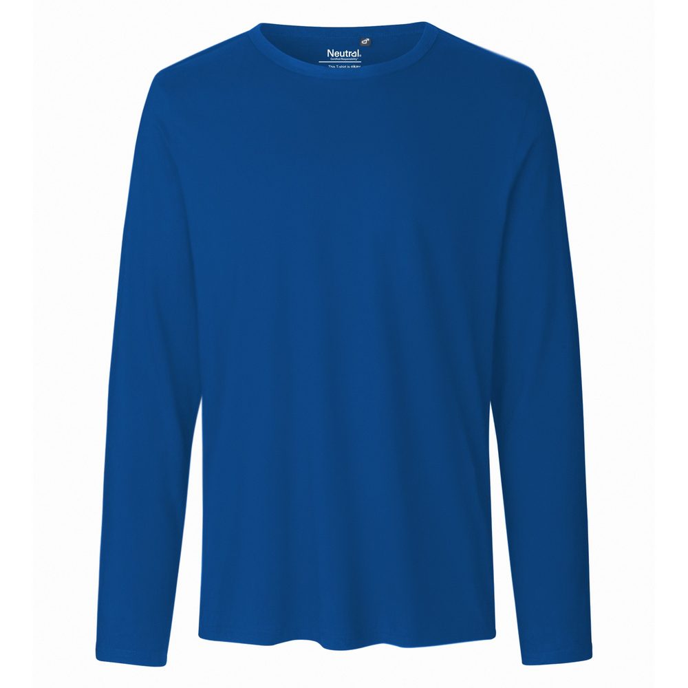 Neutral Pánské tričko s dlouhým rukávem z organické Fairtrade bavlny - Královská modrá | L