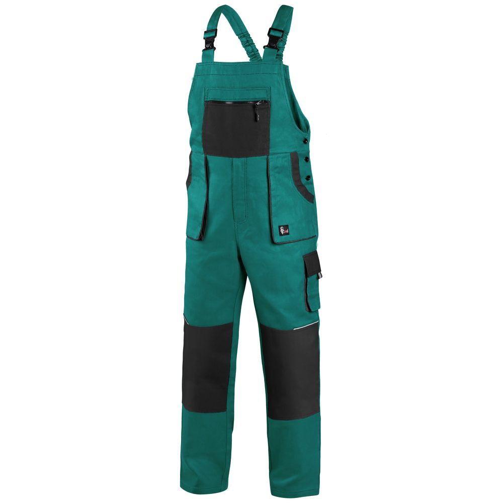 Canis (CXS) Pracovní kalhoty s laclem CXS LUXY ROBIN - Zelená / černá | 58