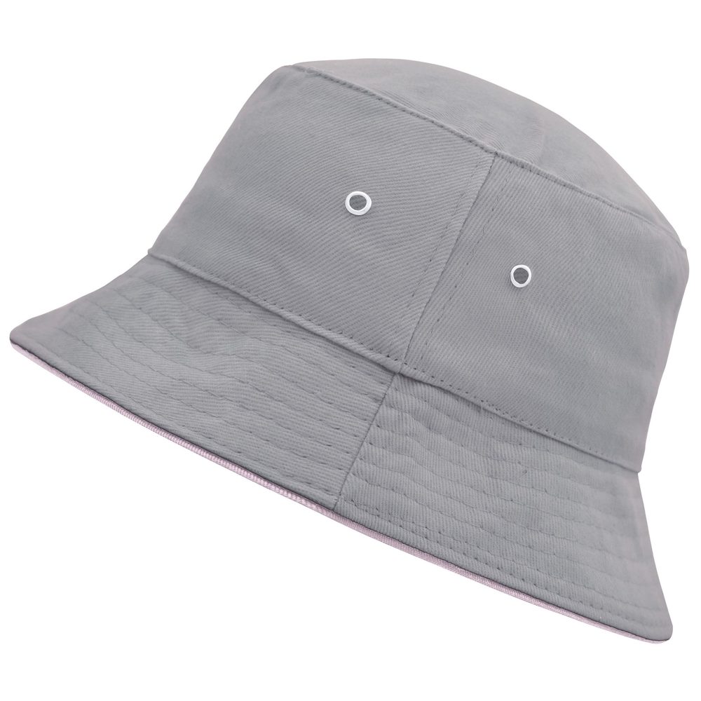 Myrtle Beach Bavlněný klobouk MB012 - Šedá / světle růžová | L/XL