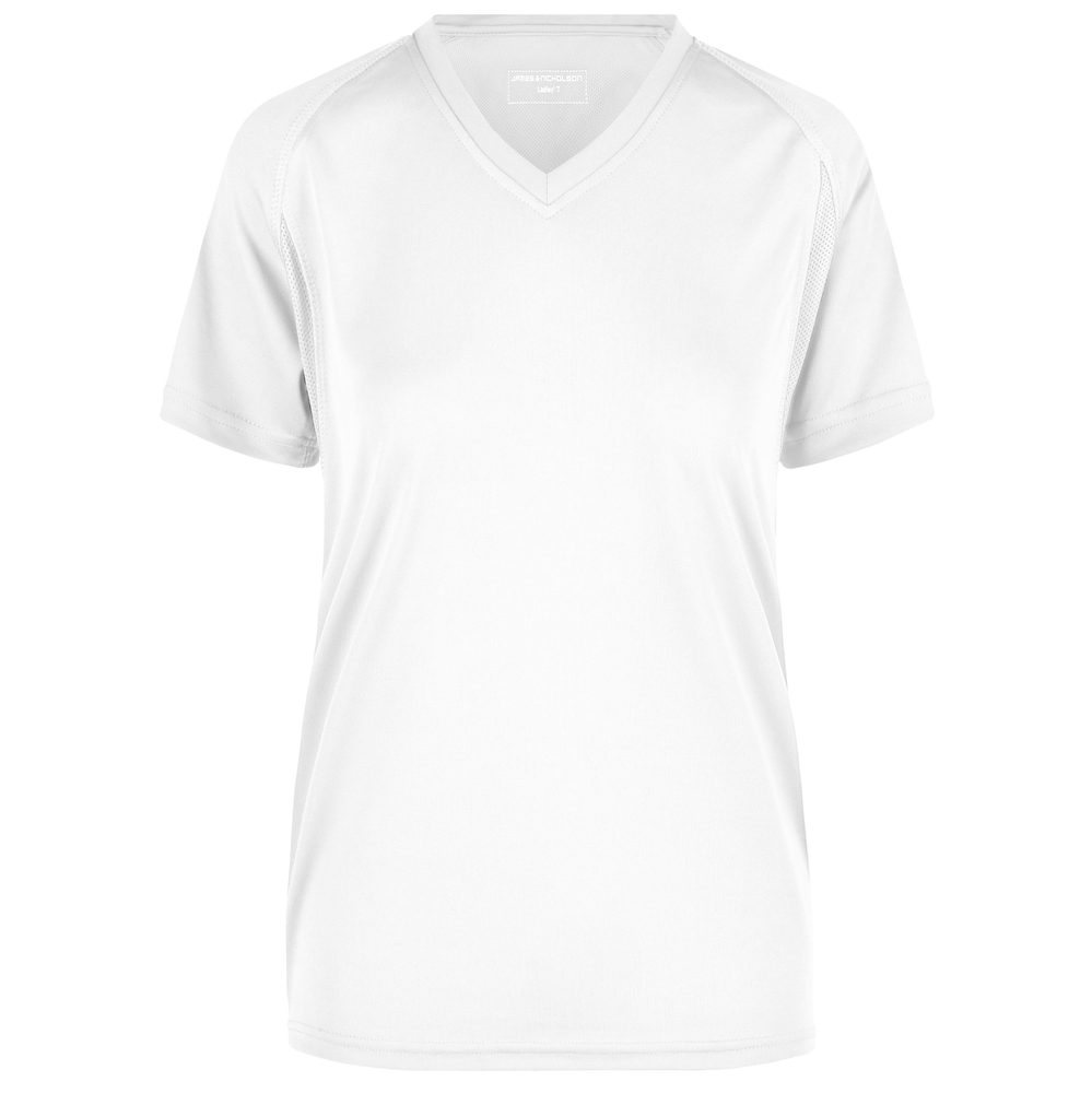 James & Nicholson Dámske športové tričko s krátkym rukávom JN316 - Biela / biela | XL
