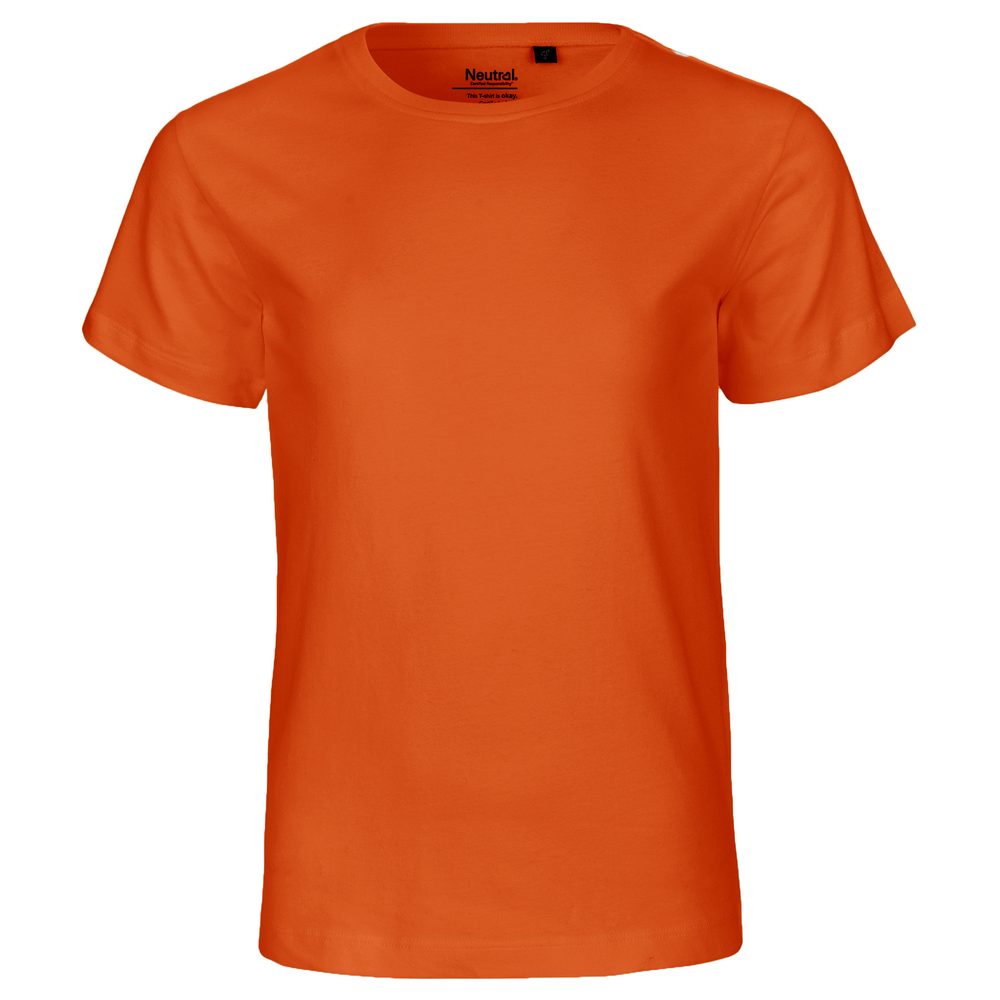 Neutral Detské tričko s krátkym rukávom z organickej Fairtrade bavlny - Oranžová | 128/134