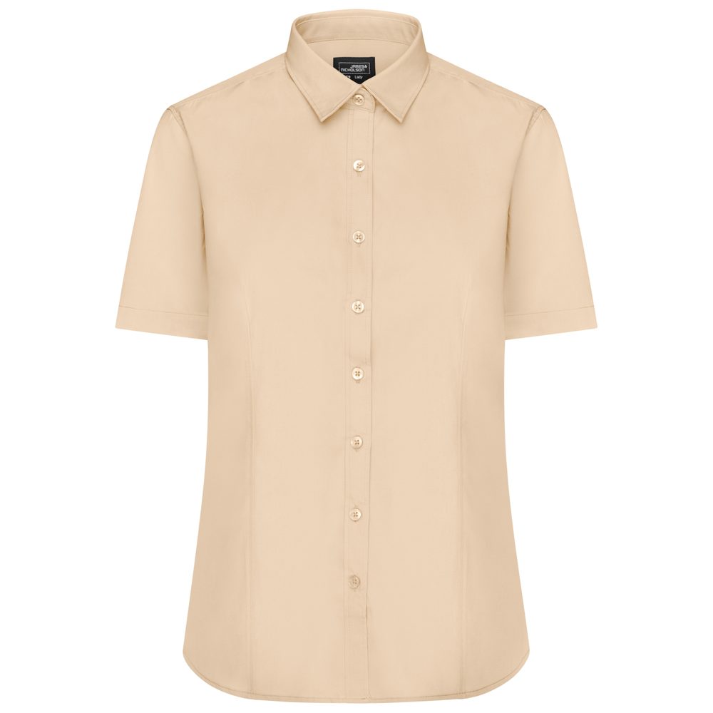 James & Nicholson Dámská košile s krátkým rukávem JN679 - Stone | XL