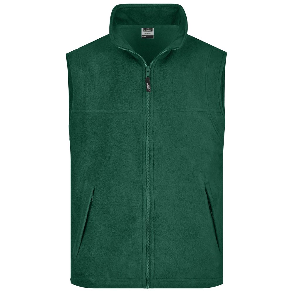 James & Nicholson Pánská fleecová vesta JN045 - Tmavě zelená | M