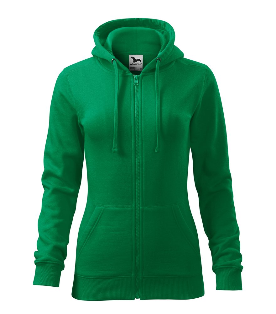 MALFINI Dámska mikina Trendy Zipper - Stredne zelená | XL