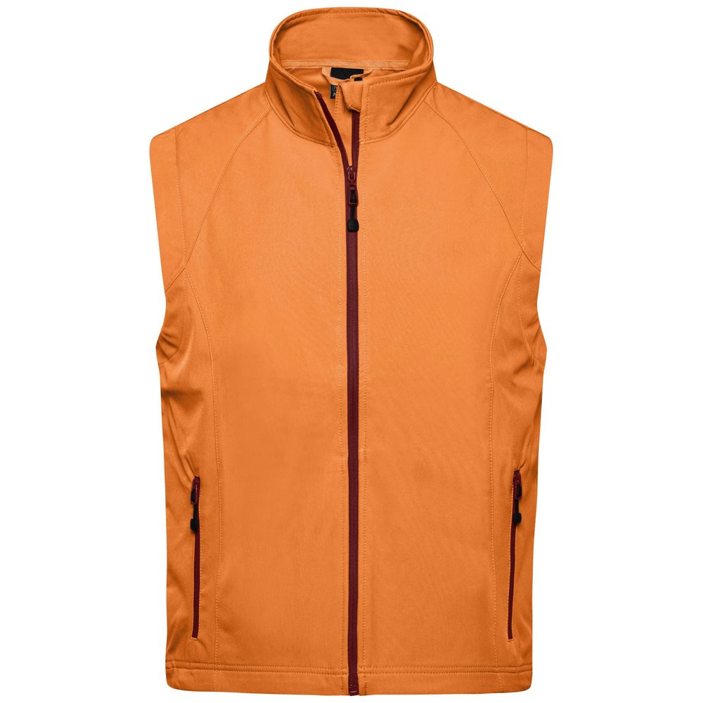 James & Nicholson Pánská softshellová vesta JN1022 - Oranžová | L