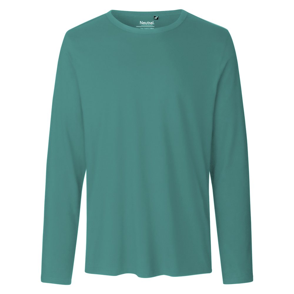 Neutral Pánské tričko s dlouhým rukávem z organické Fairtrade bavlny - Teal | XL