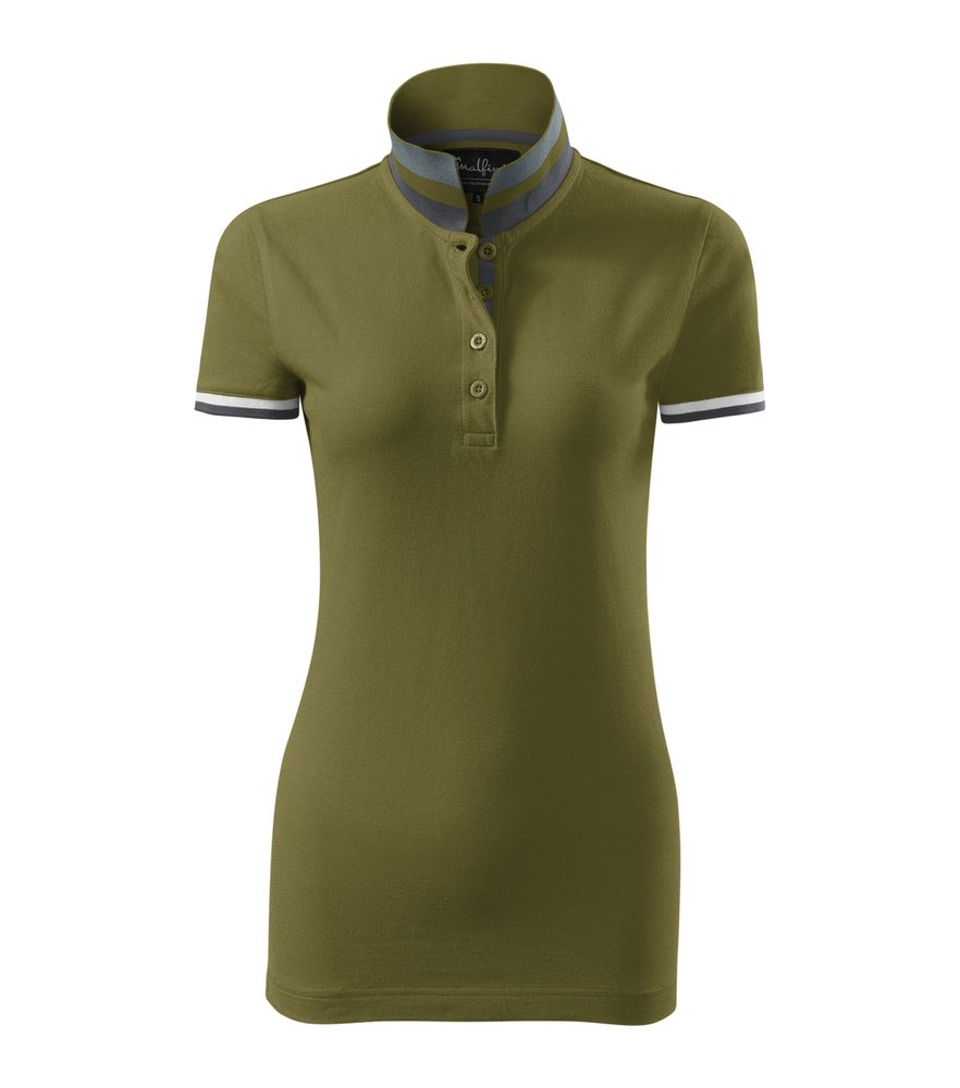 MALFINI Dámská polokošile Collar Up - Avocado green | L