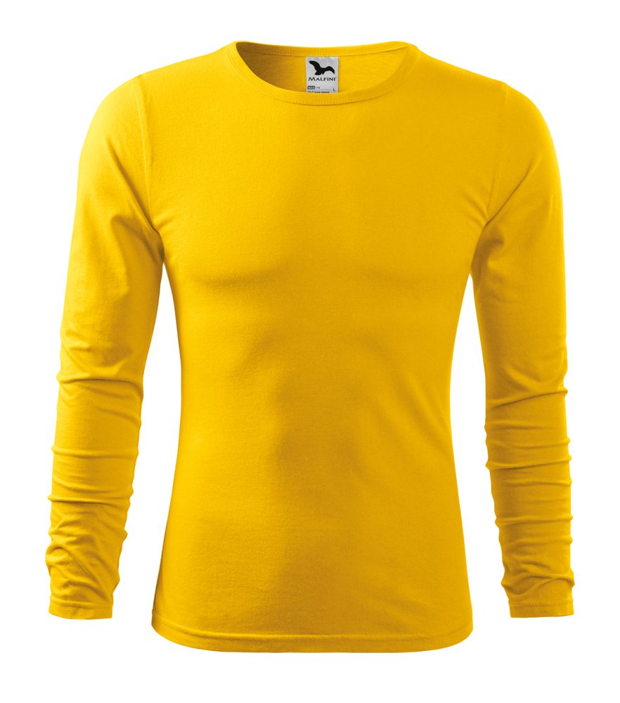 MALFINI Pánské tričko s dlouhým rukávem Fit-T Long Sleeve - Žlutá | L