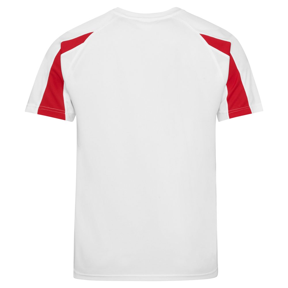 Just Cool Dětské sportovní tričko Contrast Cool T - Bílá / červená | 9-11 let