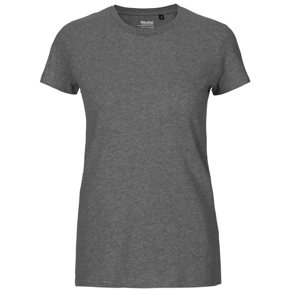 Neutral Dámské tričko Fit z organické Fairtrade bavlny - Tmavý melír | L