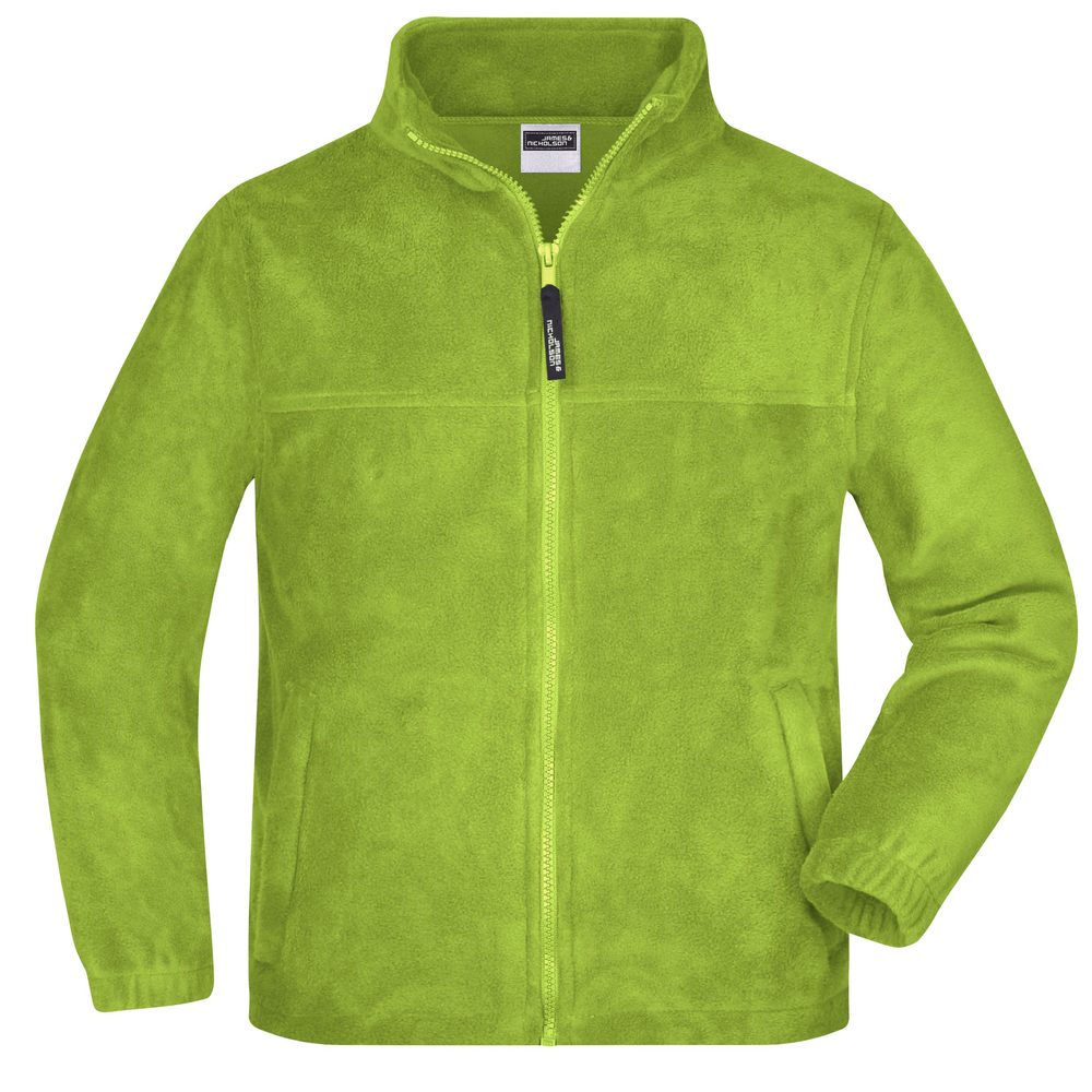 James & Nicholson Dětská fleece mikina JN044k - Limetkově zelená | XS