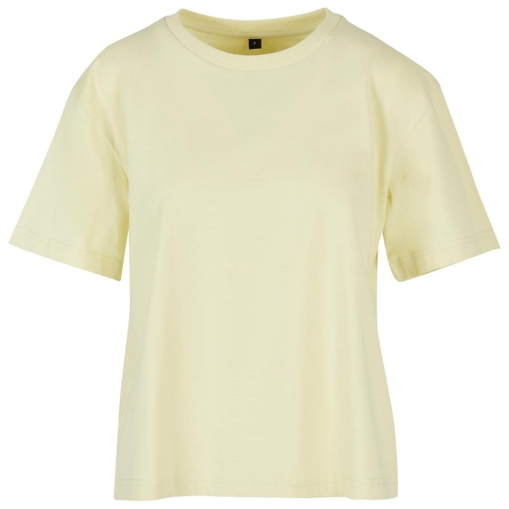 Build Your Brand Dámské oversize tričko - Jemně žlutá | XL