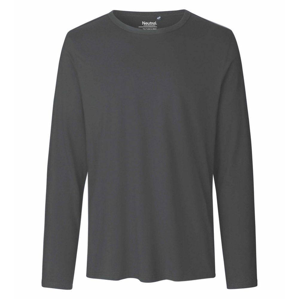 Neutral Pánske tričko s dlhým rukávom z organickej Fairtrade bavlny - Uhľová | XL