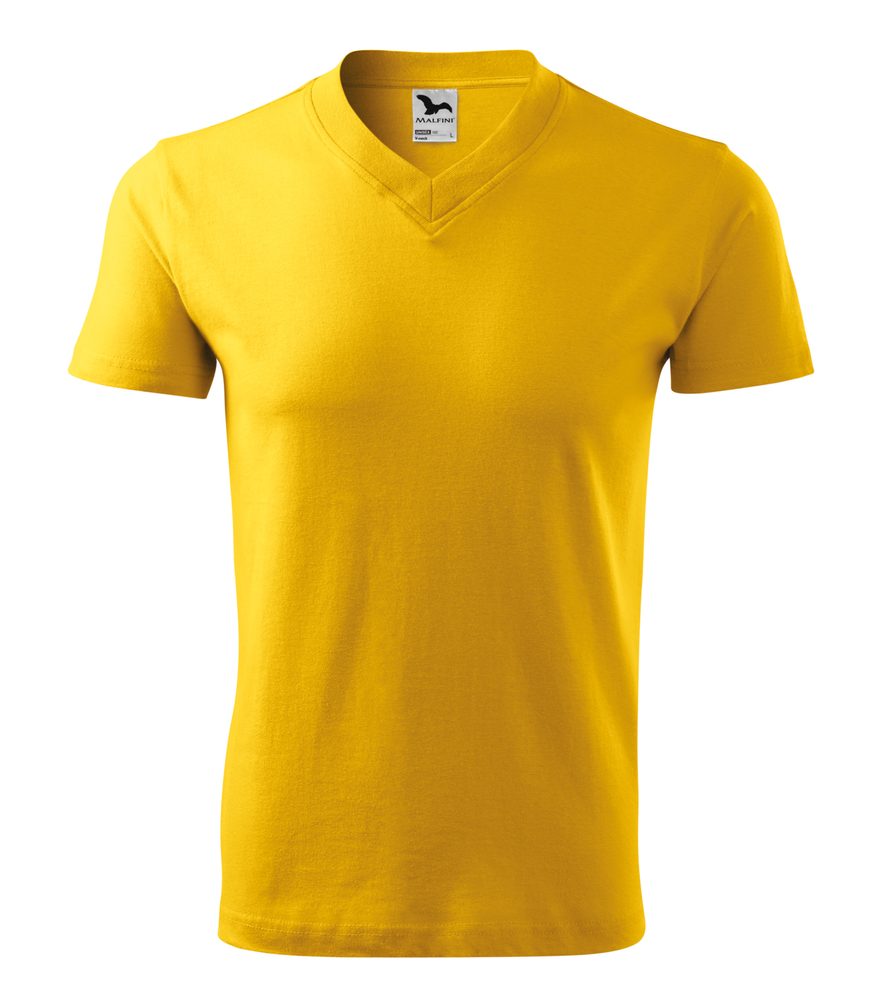 MALFINI Tričko V-neck - Žlutá | S