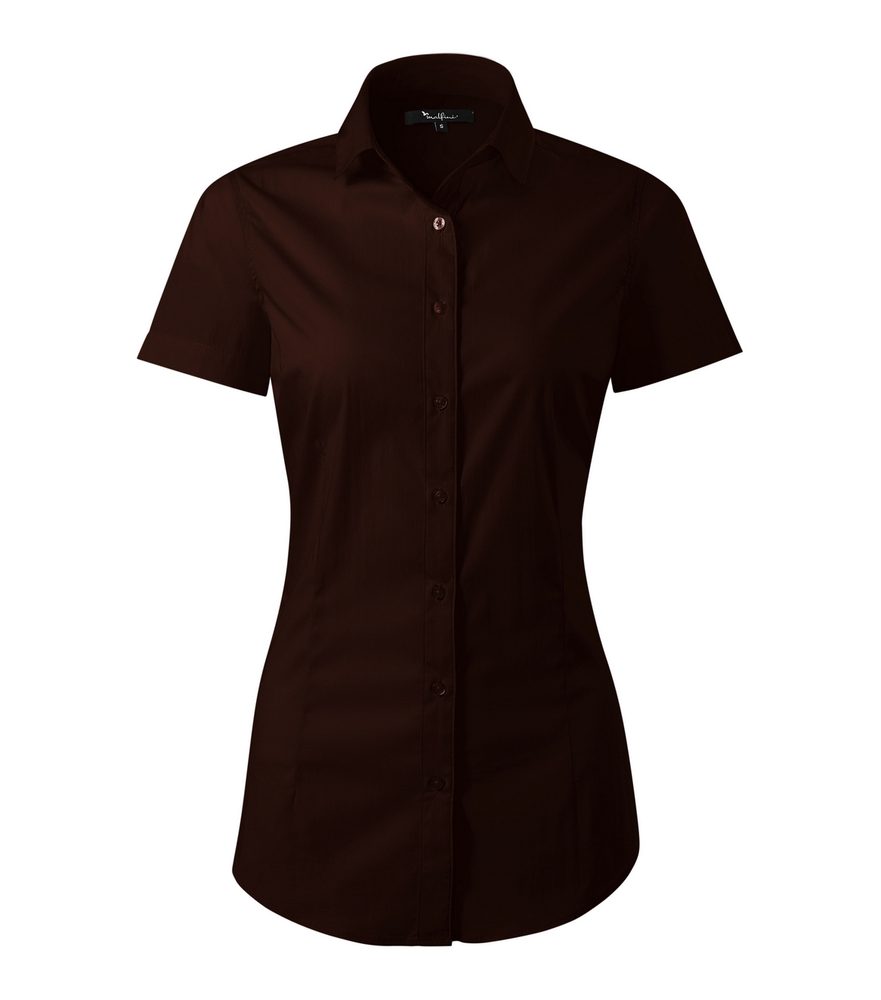 MALFINI Dámska košeľa s krátkym rukávom Flash - Kávová | M