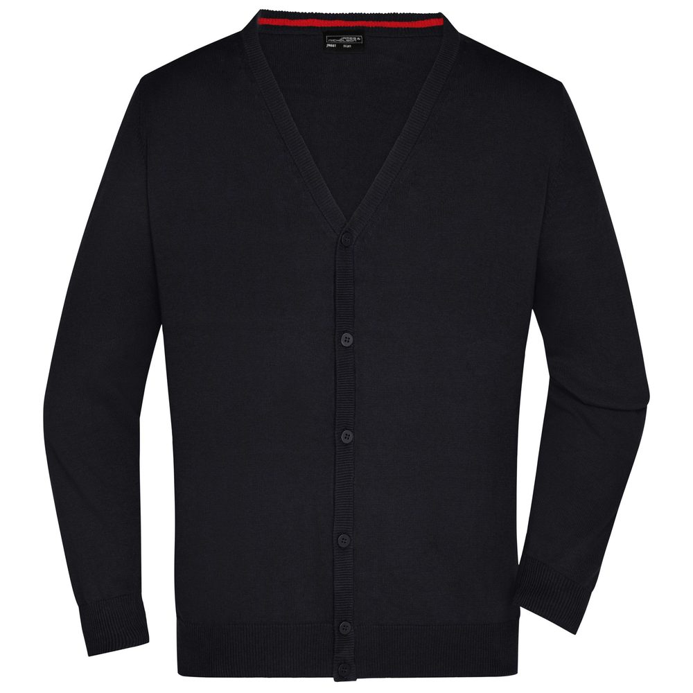 James & Nicholson Pánsky bavlnený sveter JN661 - Čierna | S