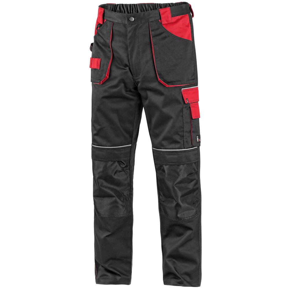 Canis (CXS) Zimní pracovní kalhoty do pasu ORION TEODOR - Černá / červená | 52-54