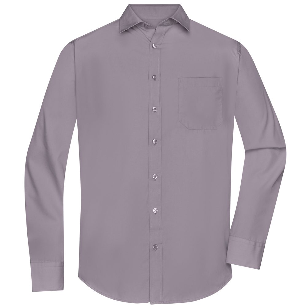 James & Nicholson Pánská košile s dlouhým rukávem JN678 - Ocelová | M