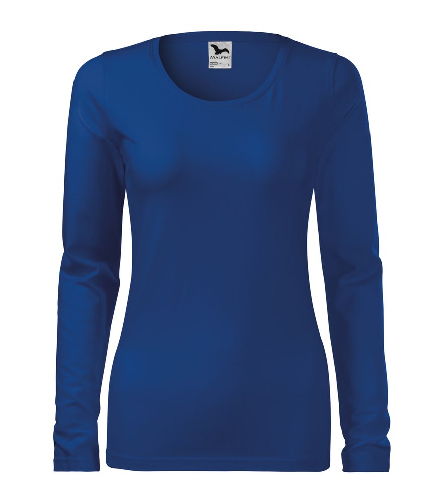 MALFINI Dámské tričko s dlouhým rukávem Slim - Královská modrá | XL