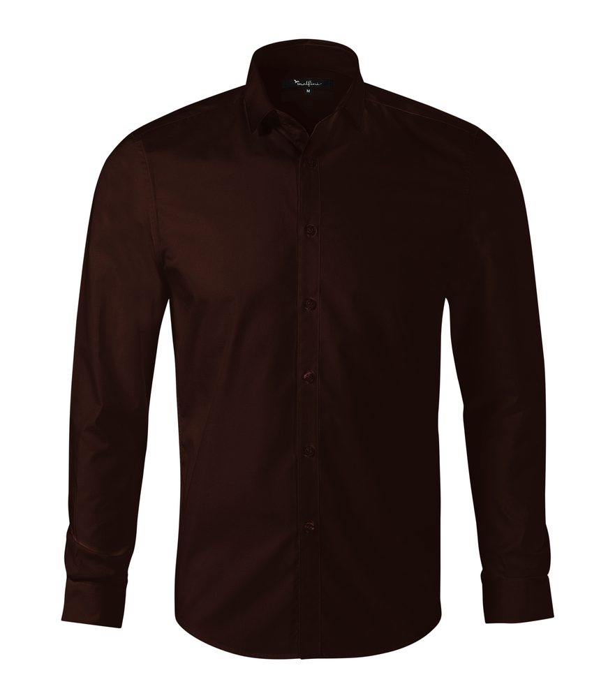 MALFINI Pánská košile s dlouhým rukávem Dynamic - Kávová | XXL