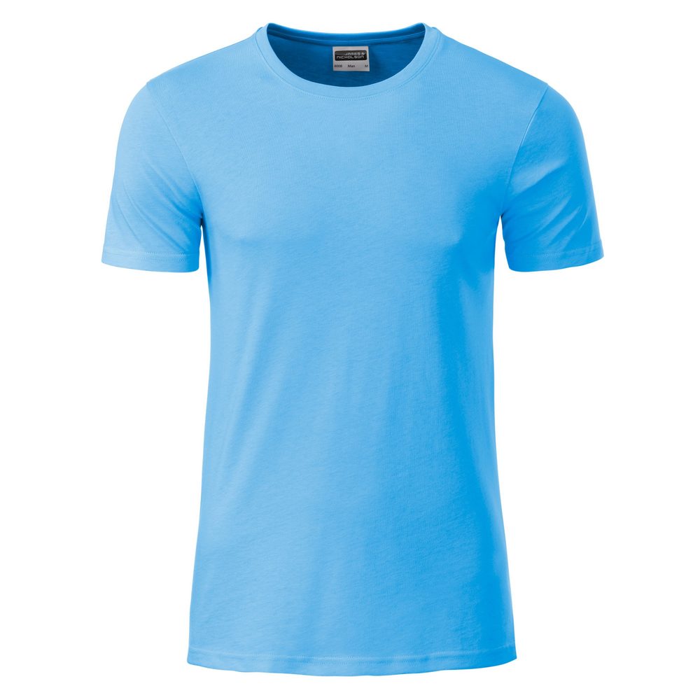 James & Nicholson Klasické pánské tričko z biobavlny 8008 - Nebesky modrá | L