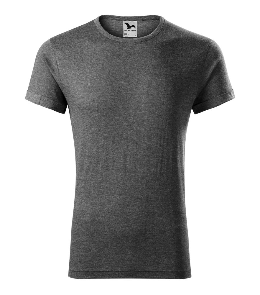 MALFINI Pánské tričko Fusion - Černý melír | M