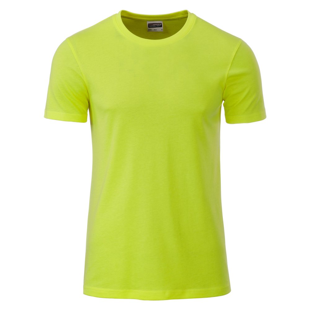 James & Nicholson Klasické pánské tričko z biobavlny 8008 - Žlutozelená | XL