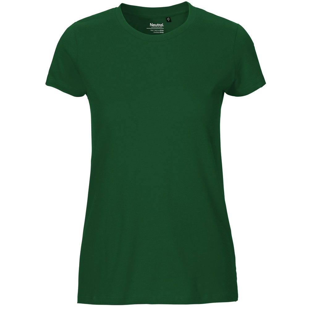 Neutral Dámské tričko Fit z organické Fairtrade bavlny - Lahvově zelená | S