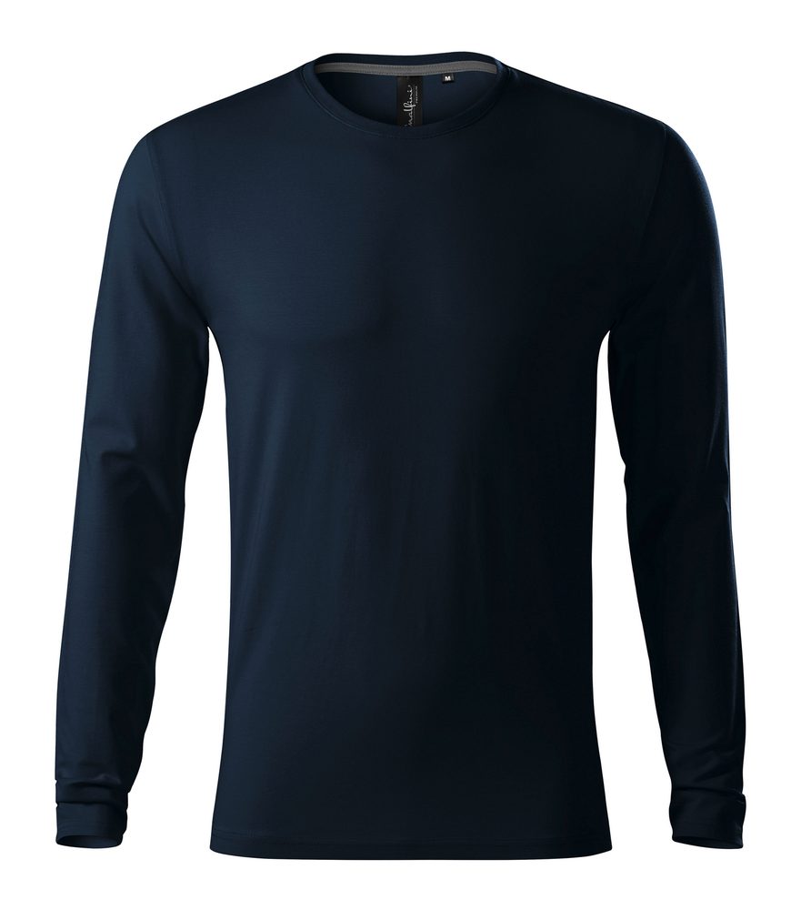 MALFINI Pánske tričko s dlhým rukávom Brave - Námornícka modrá | M
