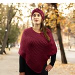 Dárkové balení: Pletené pončo a čelenka