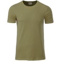 Klasické pánské tričko z biobavlny 8008 (Khaki | S)