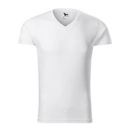 PÁNSKE TRIČKO SLIM FIT V-NECK - TRIČKÁ S KRÁTKYM RUKÁVOM - OBLEČENIE