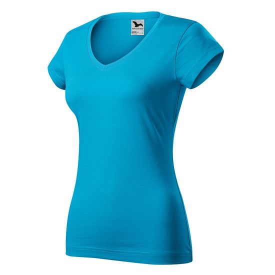 DÁMSKE TRIČKO FIT V-NECK - TRIČKÁ S KRÁTKYM RUKÁVOM - OBLEČENIE