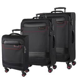 Sada cestovních kufrů Tourer S + M + L, černá MARCH, SADA CESTOVNÍCH KUFRŮ TOURER S + M + L, ČERNÁ - SADY CESTOVNÍCH KUFRŮ