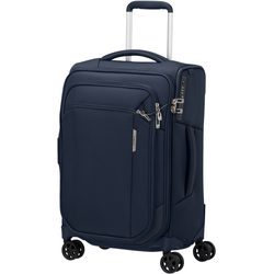 Moderní rozšiřitelný kabinový cestovní kufr na čtyřech kolečkách z řady Respark od značky Samsonite vyrobený z recyklovaných materiálů.