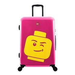 LEGO, SKOŘEPINOVÝ CESTOVNÍ KUFR COLOURBOX MINIFIGURE HEAD 70 L RŮŽOVÝ - SKOŘEPINOVÉ KUFRY