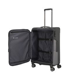 Látkový cestovný kufor Viia 4w M Anthracite 70/80 l TRAVELITE, LÁTKOVÝ CESTOVNÝ KUFOR VIIA 4W M ANTHRACITE 70/80 L - LÁTKOVÉ KUFRE