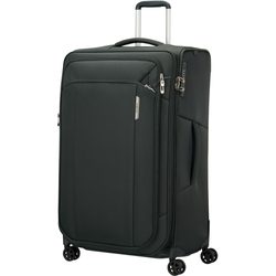 Rozšiřitelný velký cestovní kufr na čtyřech kolečkách z řady Respark od značky Samsonite vyrobený z recyklovaných materiálů.