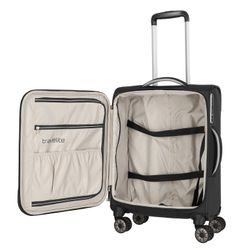 Kabínový cestovný kufor Miigo 4w S Black 35 l TRAVELITE, KABÍNOVÝ CESTOVNÝ KUFOR MIIGO 4W S BLACK 35 L - PRÍRUČNÁ BATOŽINA