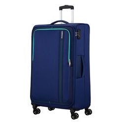 Pohodlný velký textilní kufr na čtyřech kolečkách od značky American Tourister z řady Sea Seeker vybavený TSA zámkem.