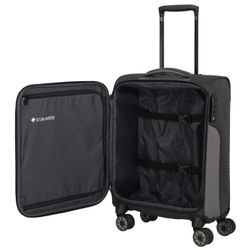 Kabinový cestovní kufr Viia 4w S Anthracite 34 l TRAVELITE, KABINOVÝ CESTOVNÍ KUFR VIIA 4W S ANTHRACITE 34 L - PŘÍRUČNÍ ZAVAZADLA