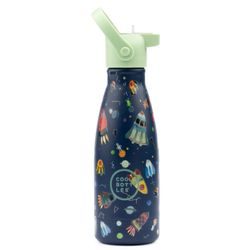 Dětská tříplášťová termoska Cool Bottles s nezaměnitelným barevným designem a možností výběru uzávěru - buď klasického víčka nebo uzávěru s brčkem a držátkem.