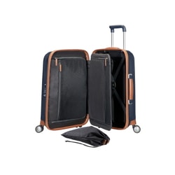 Troler de lux, cu carcasă rigidă, care a fost realizat prin utilizarea materialelor sofisticate, piele și cusături decorative într-o varietate de culori premium Troler de lux, cu carcasă rigidă, care a fost realizat prin utilizarea materialelor sofisticate, piele și cusături decorative într-o varietate de culori premium