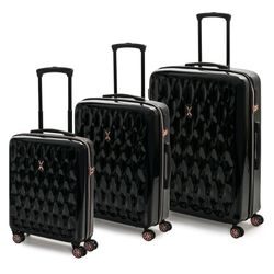 Sada cestovních kufrů Diamond S + M + L, černá ROCK LONDON, SADA CESTOVNÍCH KUFRŮ DIAMOND S + M + L, ČERNÁ - SADY CESTOVNÍCH KUFRŮ