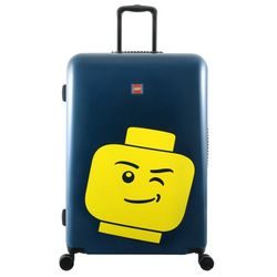 LEGO, SKOŘEPINOVÝ CESTOVNÍ KUFR COLOURBOX MINIFIGURE HEAD 100 L MODRÝ - SKOŘEPINOVÉ KUFRY