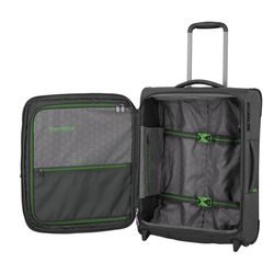 Kabinový cestovní kufr Madeira 2w S Anthracite/Green 41/47 l TRAVELITE, KABINOVÝ CESTOVNÍ KUFR MADEIRA 2W S ANTHRACITE/GREEN 41/47 L - PŘÍRUČNÍ ZAVAZADLA