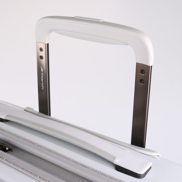 Mâner extensibil dublu, din aluminiu, care se adaptează la înălțimea utilizatorului. MARCH, MÂNER EXTENSIBIL DUBLU, DIN ALUMINIU, CARE SE ADAPTEAZĂ LA ÎNĂLȚIMEA UTILIZATORULUI. - TROLERE RIGIDE - TROLERE ȘI GENȚI DE VOIAJ